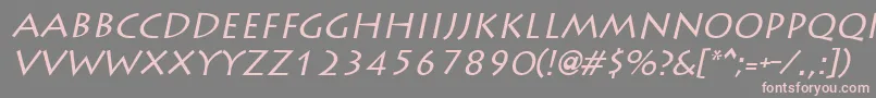 LiddieItalic Font – Pink Fonts on Gray Background