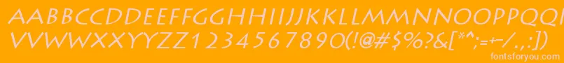 LiddieItalic Font – Pink Fonts on Orange Background