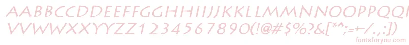 Fonte LiddieItalic – fontes rosa em um fundo branco