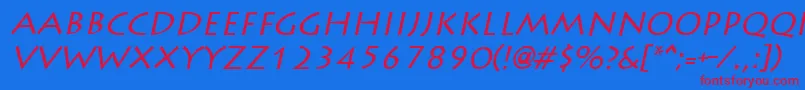 Шрифт LiddieItalic – красные шрифты на синем фоне