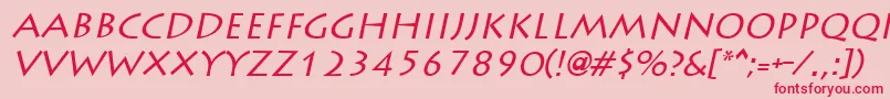 LiddieItalic Font – Red Fonts on Pink Background