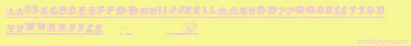 RoadyRoadrunner Font – Pink Fonts on Yellow Background