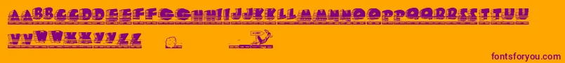 RoadyRoadrunner Font – Purple Fonts on Orange Background