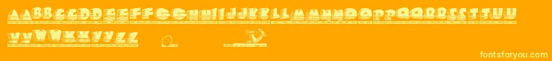 RoadyRoadrunner Font – Yellow Fonts on Orange Background