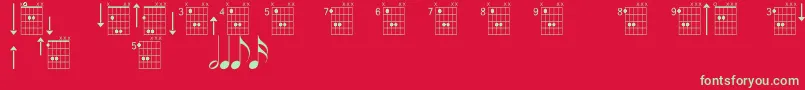 フォントFarhatfifthRegular2 – 赤い背景に緑の文字