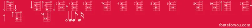 フォントFarhatfifthRegular2 – 赤い背景にピンクのフォント
