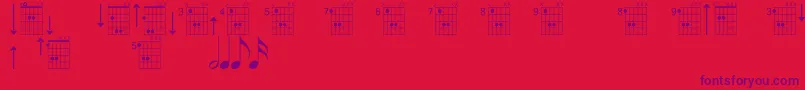 フォントFarhatfifthRegular2 – 赤い背景に紫のフォント