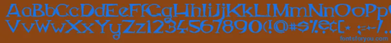 MagyarSerif Font – Blue Fonts on Brown Background