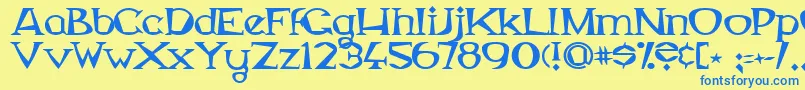MagyarSerif Font – Blue Fonts on Yellow Background
