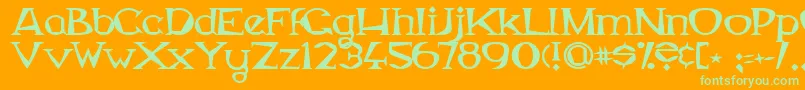 MagyarSerif-Schriftart – Grüne Schriften auf orangefarbenem Hintergrund