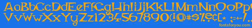 MagyarSerif Font – Orange Fonts on Blue Background