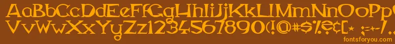 MagyarSerif Font – Orange Fonts on Brown Background