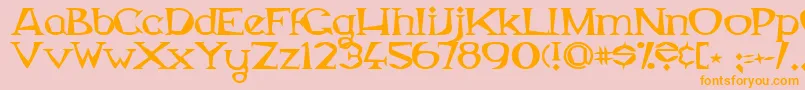 MagyarSerif-fontti – oranssit fontit vaaleanpunaisella taustalla