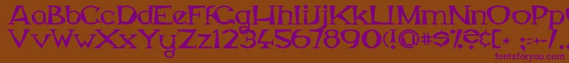 MagyarSerif Font – Purple Fonts on Brown Background