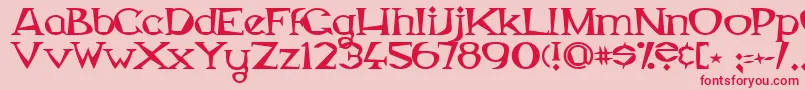 フォントMagyarSerif – ピンクの背景に赤い文字