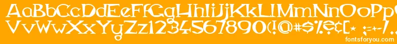 MagyarSerif-Schriftart – Weiße Schriften auf orangefarbenem Hintergrund