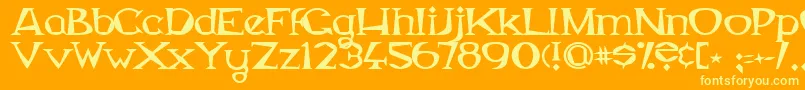 MagyarSerif-Schriftart – Gelbe Schriften auf orangefarbenem Hintergrund