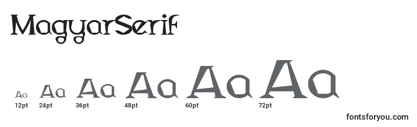 Размеры шрифта MagyarSerif