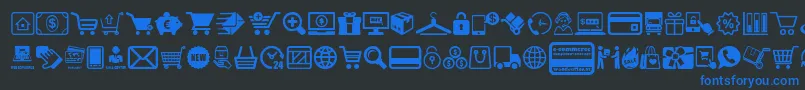 Więcej informacji o czcionce ECommerce Czcionka ECommerce – niebieskie czcionki na czarnym tle