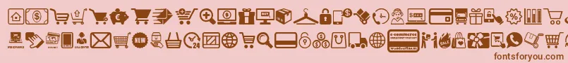 Czcionka ECommerce – brązowe czcionki na różowym tle