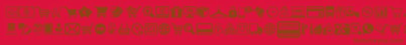 フォントECommerce – 赤い背景に茶色の文字