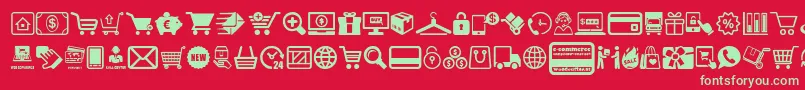 ECommerce Font – Green Fonts on Red Background