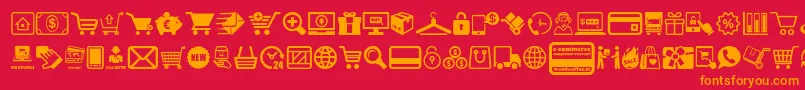 ECommerce Font – Orange Fonts on Red Background