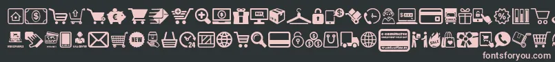 ECommerce Font – Pink Fonts on Black Background