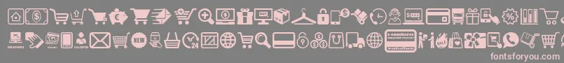 ECommerce-fontti – vaaleanpunaiset fontit harmaalla taustalla