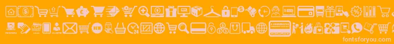 ECommerce-Schriftart – Rosa Schriften auf orangefarbenem Hintergrund