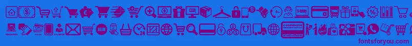 Fonte ECommerce – fontes roxas em um fundo azul