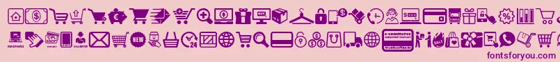 ECommerce-fontti – violetit fontit vaaleanpunaisella taustalla
