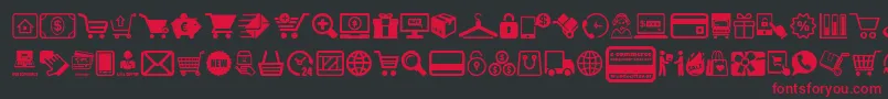 フォントECommerce – 黒い背景に赤い文字