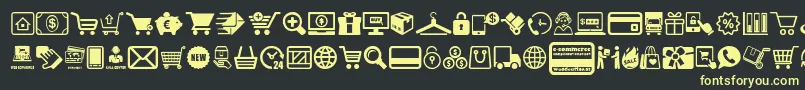 ECommerce Font – Yellow Fonts on Black Background