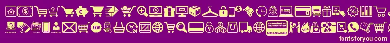 ECommerce-Schriftart – Gelbe Schriften auf violettem Hintergrund