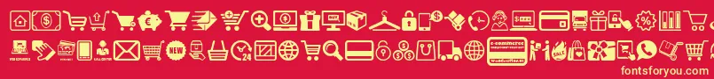 ECommerce Font – Yellow Fonts on Red Background