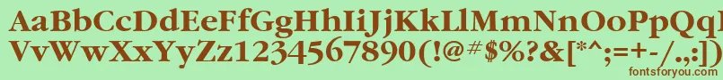 GaramondbttBold Font – Brown Fonts on Green Background