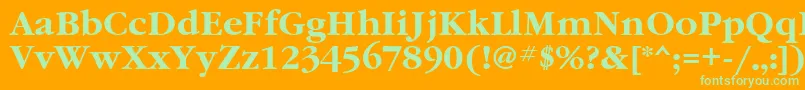 GaramondbttBold Font – Green Fonts on Orange Background