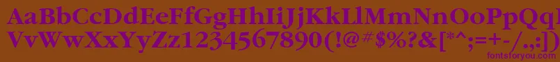 GaramondbttBold-Schriftart – Violette Schriften auf braunem Hintergrund