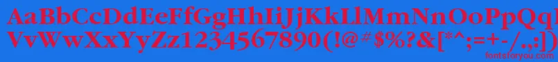 GaramondbttBold Font – Red Fonts on Blue Background