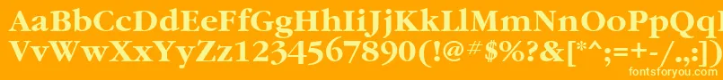 GaramondbttBold-Schriftart – Gelbe Schriften auf orangefarbenem Hintergrund