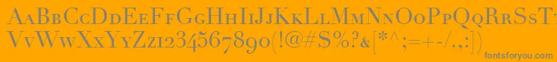 LinotypeDidotRomanSmallCapsOldstyleFigures Font – Gray Fonts on Orange Background