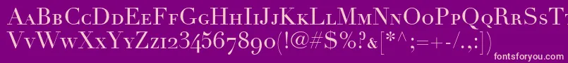 LinotypeDidotRomanSmallCapsOldstyleFigures Font – Pink Fonts on Purple Background