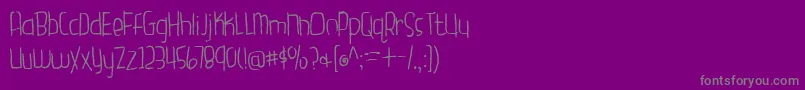 BmdGardenFreshTomatoes-Schriftart – Graue Schriften auf violettem Hintergrund