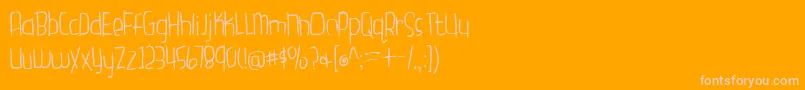 BmdGardenFreshTomatoes-fontti – vaaleanpunaiset fontit oranssilla taustalla
