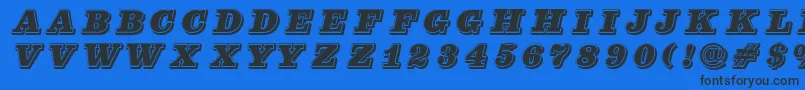 Pfcenturasinglecaps Font – Black Fonts on Blue Background