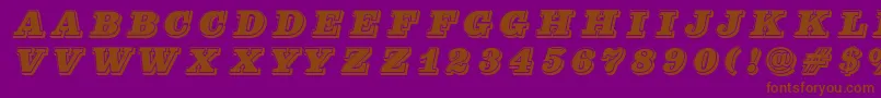 Pfcenturasinglecaps Font – Brown Fonts on Purple Background