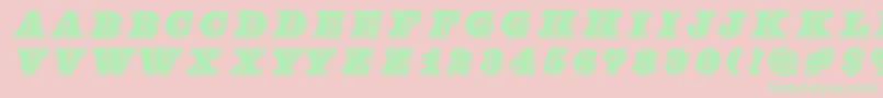 Pfcenturasinglecaps Font – Green Fonts on Pink Background