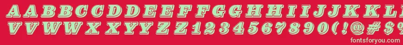 Pfcenturasinglecaps Font – Green Fonts on Red Background