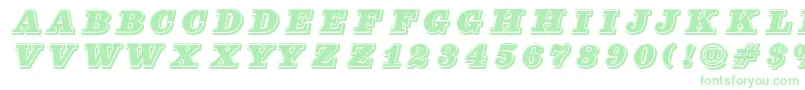 Pfcenturasinglecaps Font – Green Fonts on White Background